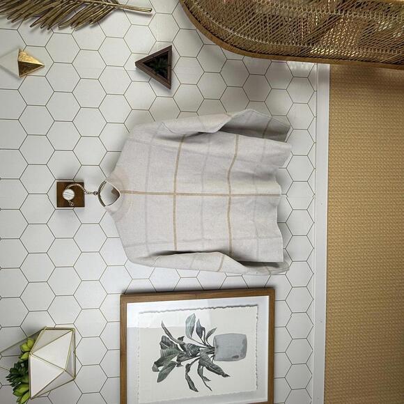 Anthropologie Stripe Beige and Tan Cowl Neck Sweater - Size - Small - Picture 2 of 7